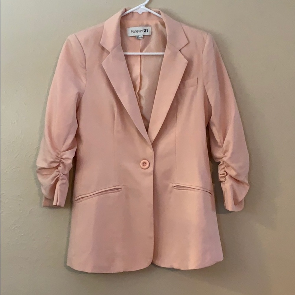 Small blush blazer single button jacket